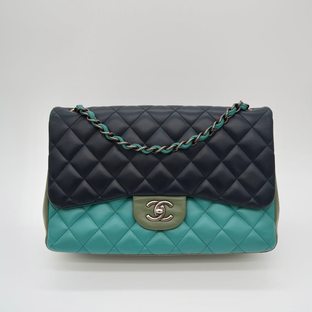 Chanel Tricolor Classic Double Flap Jumbo