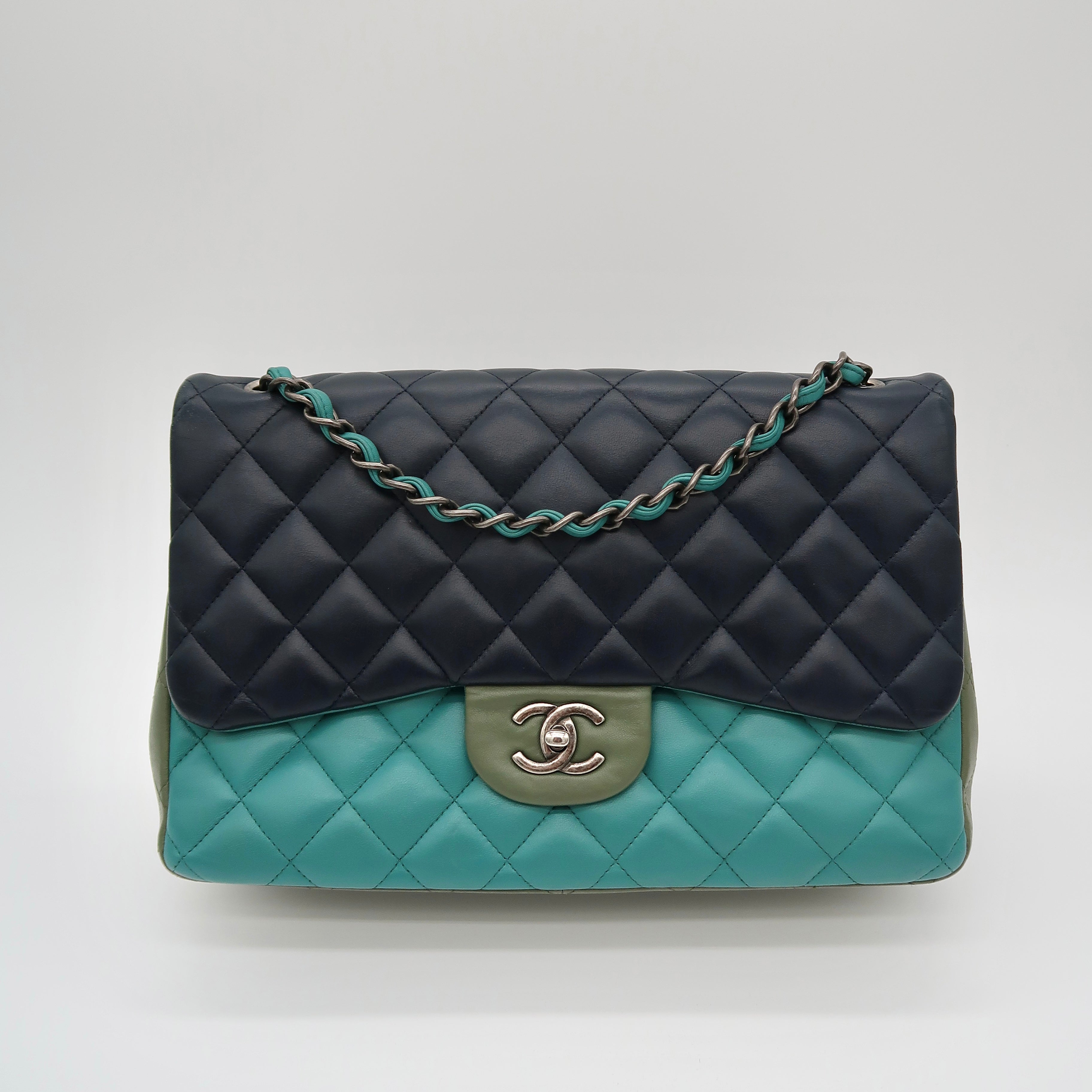 Chanel Tricolor Classic Double Flap Jumbo