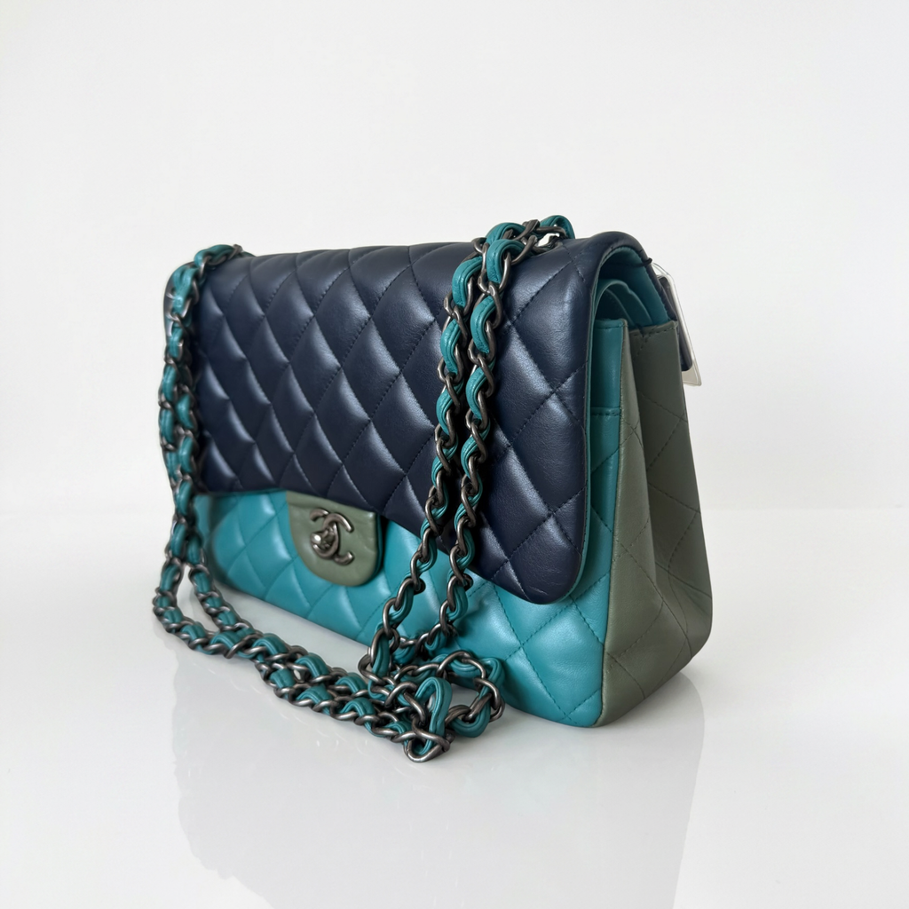 Chanel Tricolor Classic Double Flap Jumbo