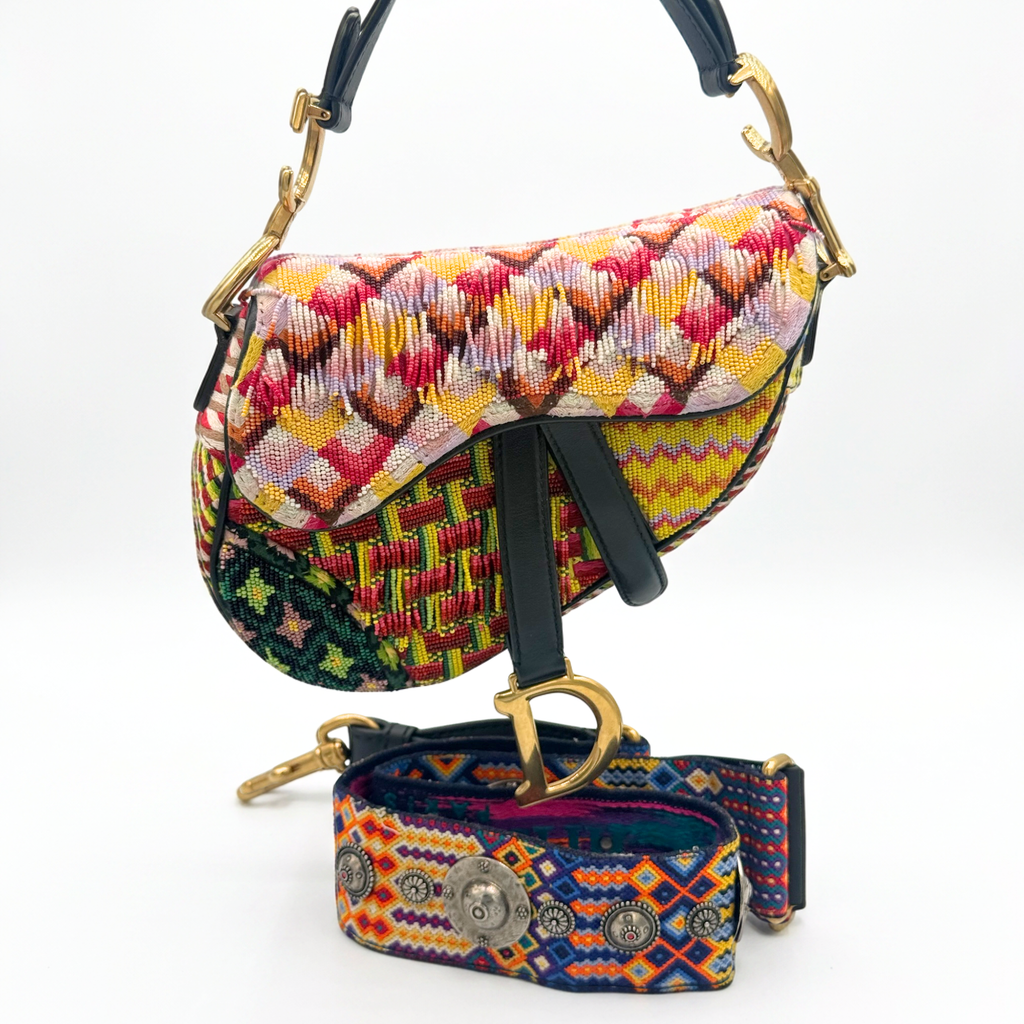 Dior Beaded Mini Saddle Bag