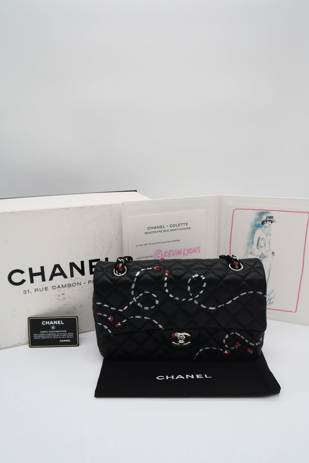 Chanel Ladybug Classic Medium Flap (Hand-Painted by Kevin Lyons)