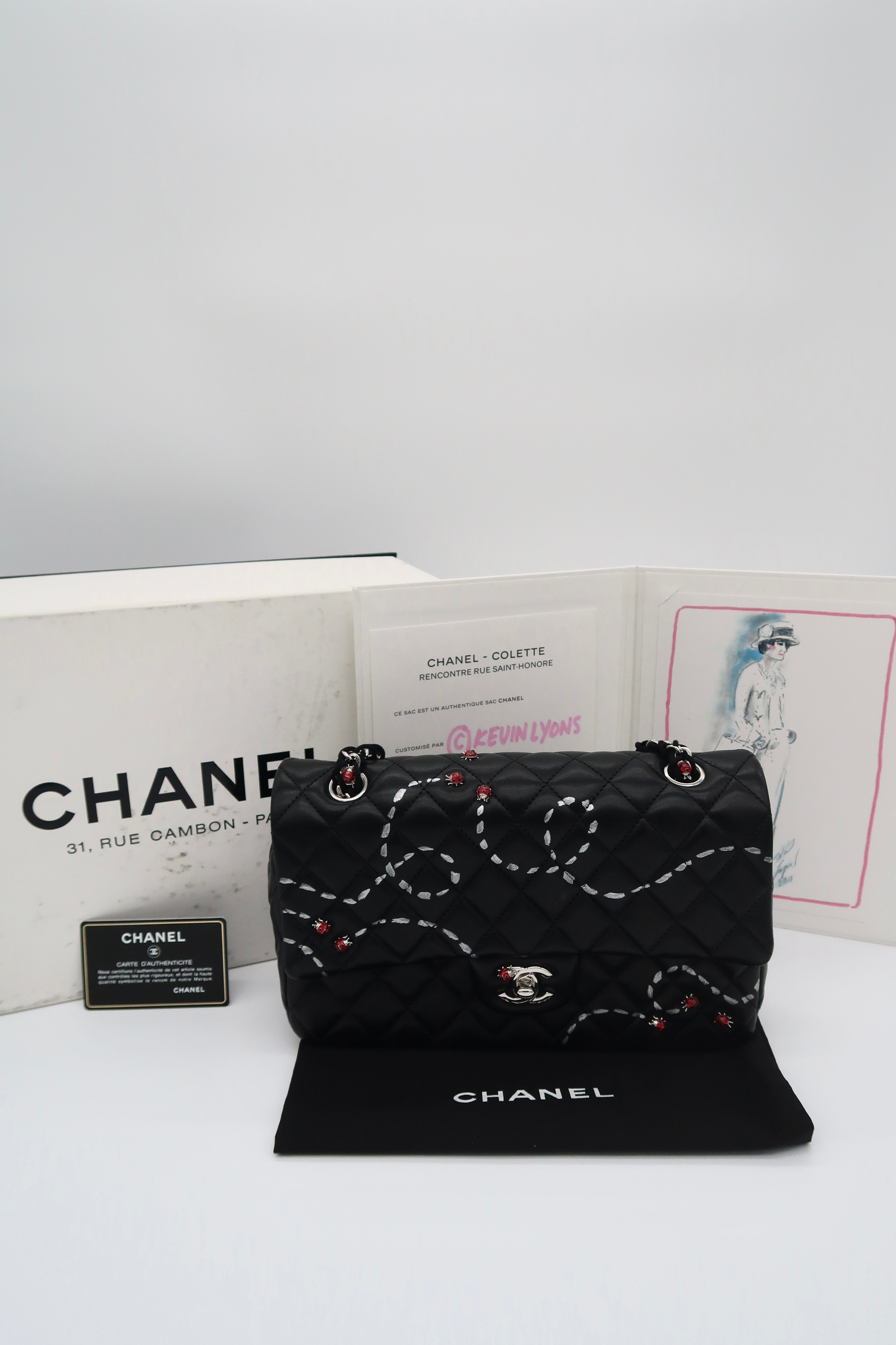 Chanel Ladybug Classic Medium Flap (Hand-Painted by Kevin Lyons)