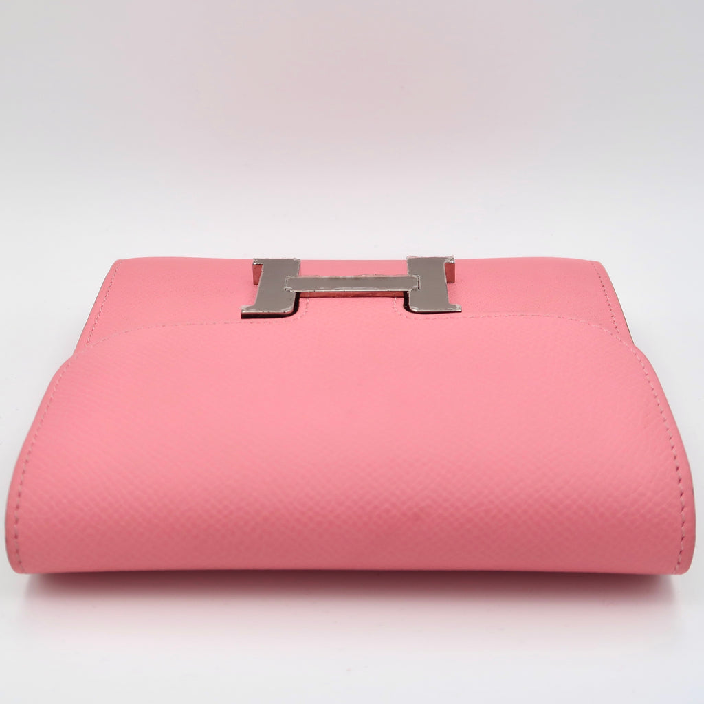 Hermes Constance Compact Wallet Rose Confetti Epsom