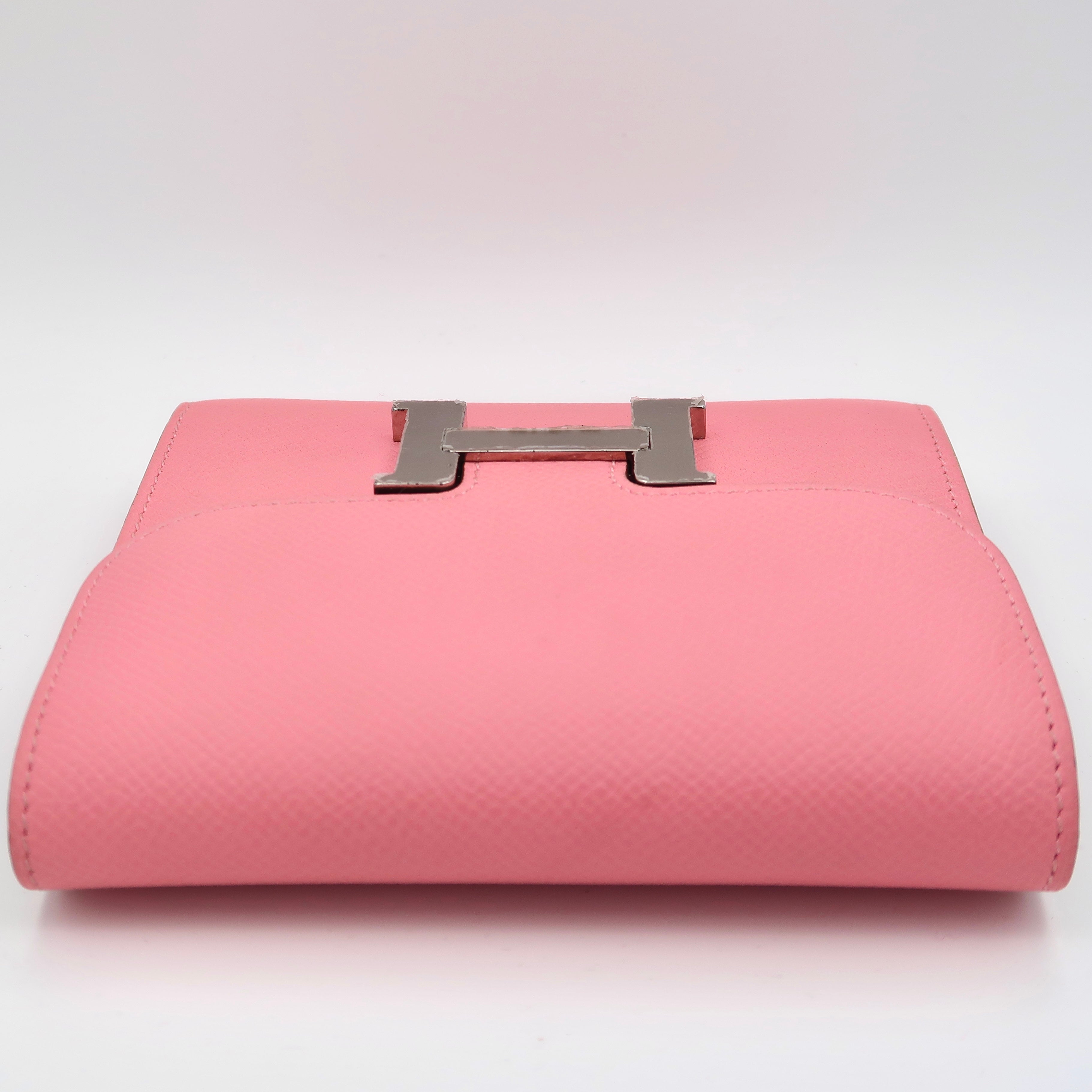 Hermes Constance Compact Wallet Rose Confetti Epsom