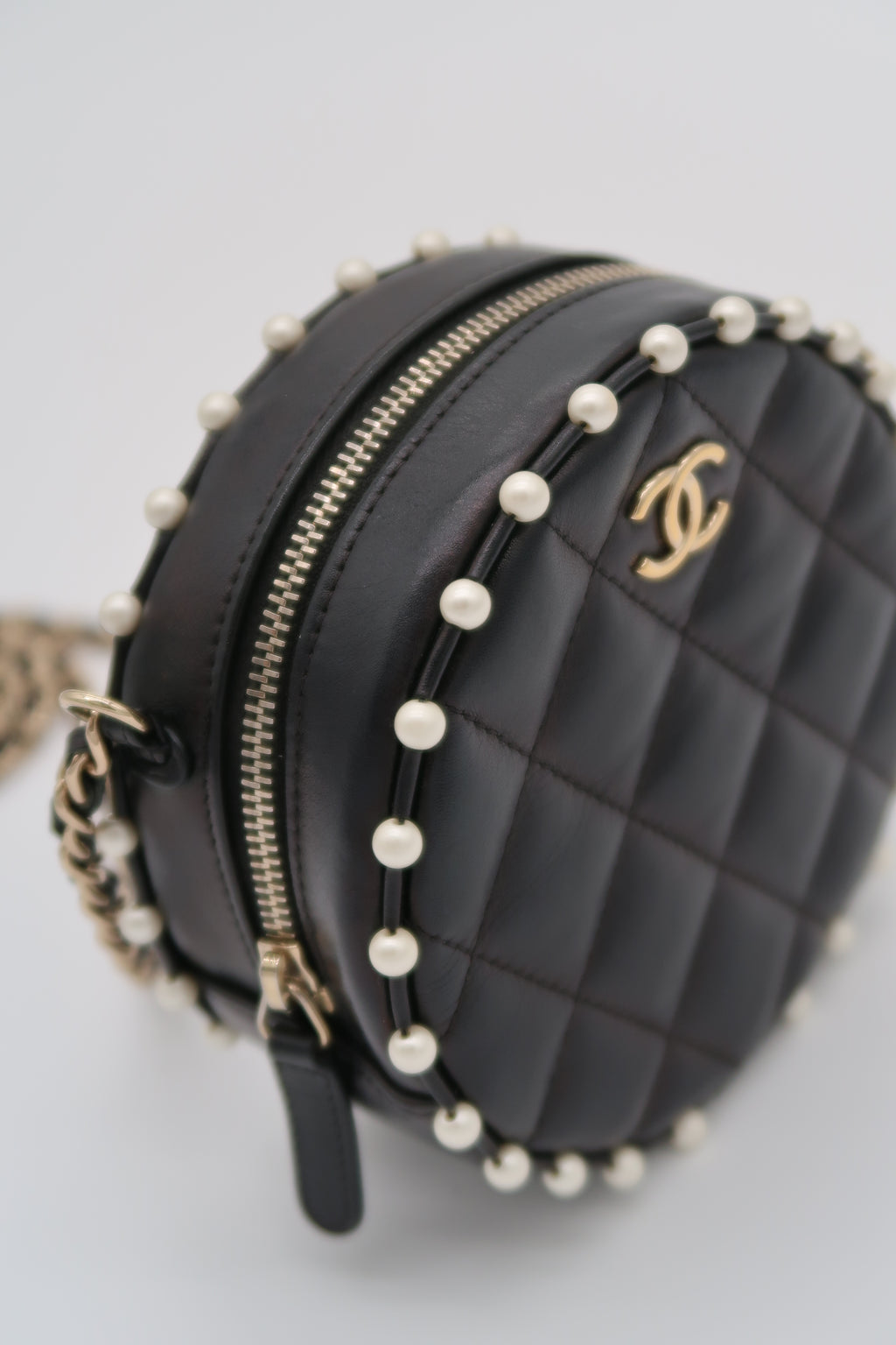 Chanel Pearl Studded Round Crossbody