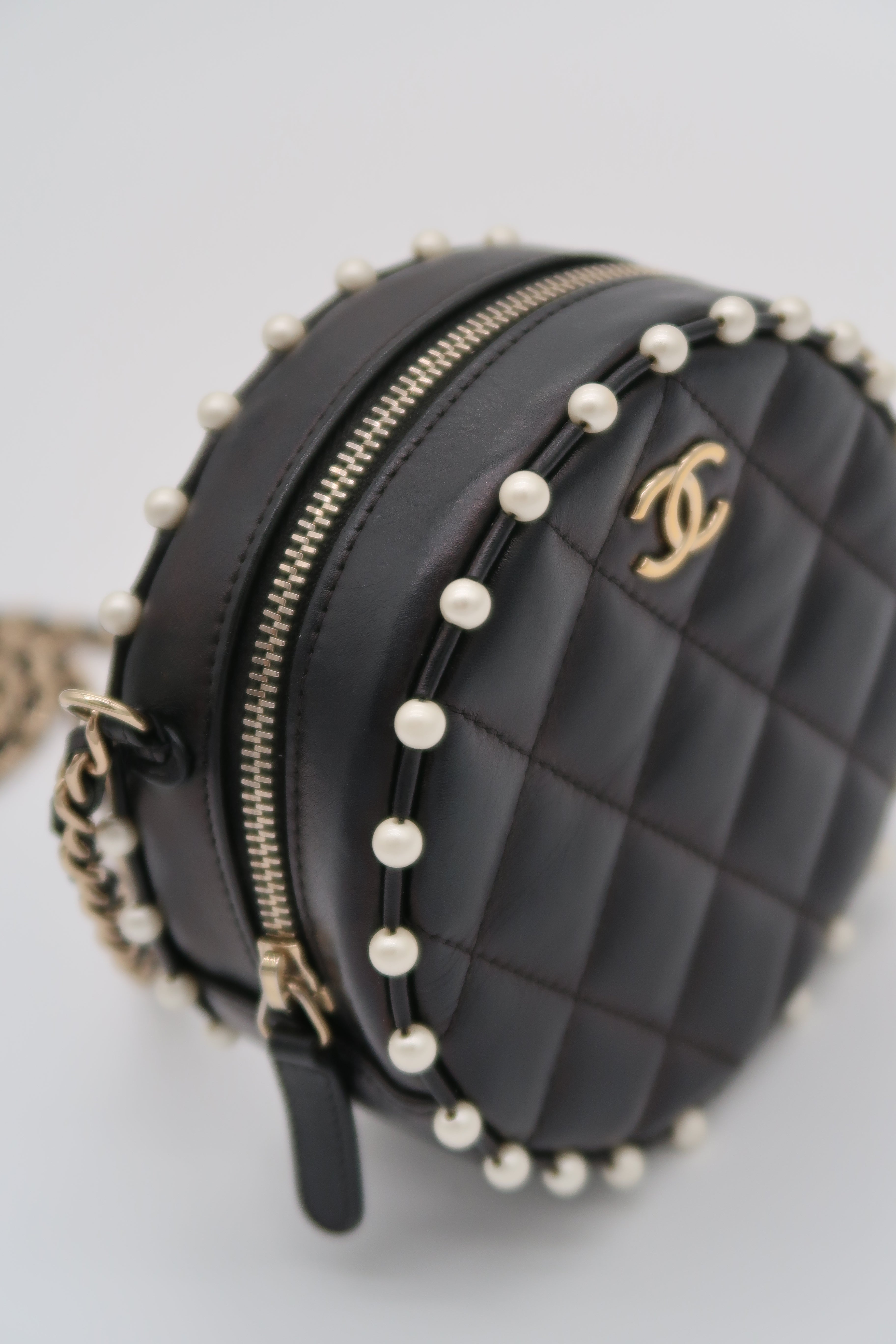Chanel Pearl Studded Round Crossbody