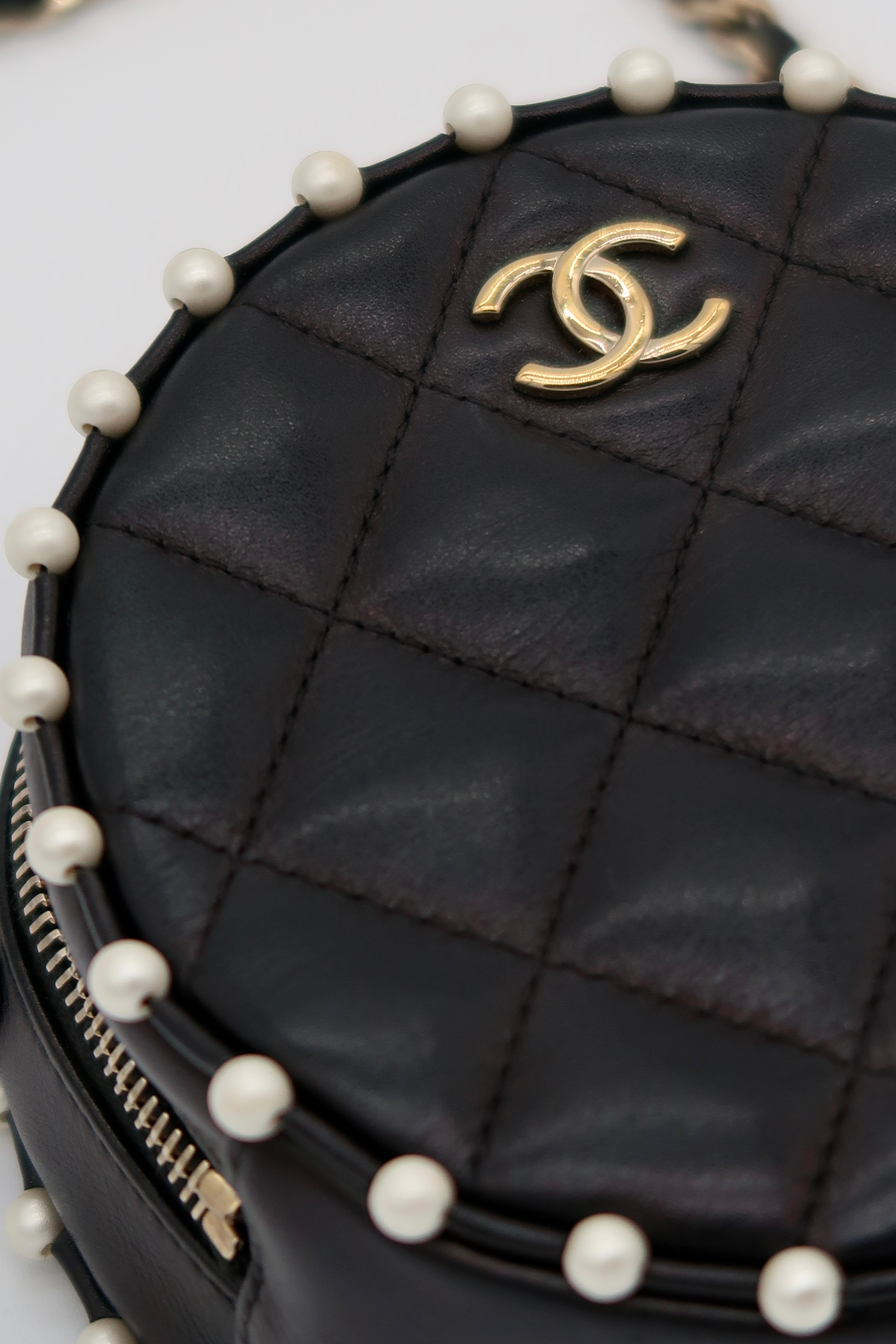 Chanel Pearl Studded Round Crossbody