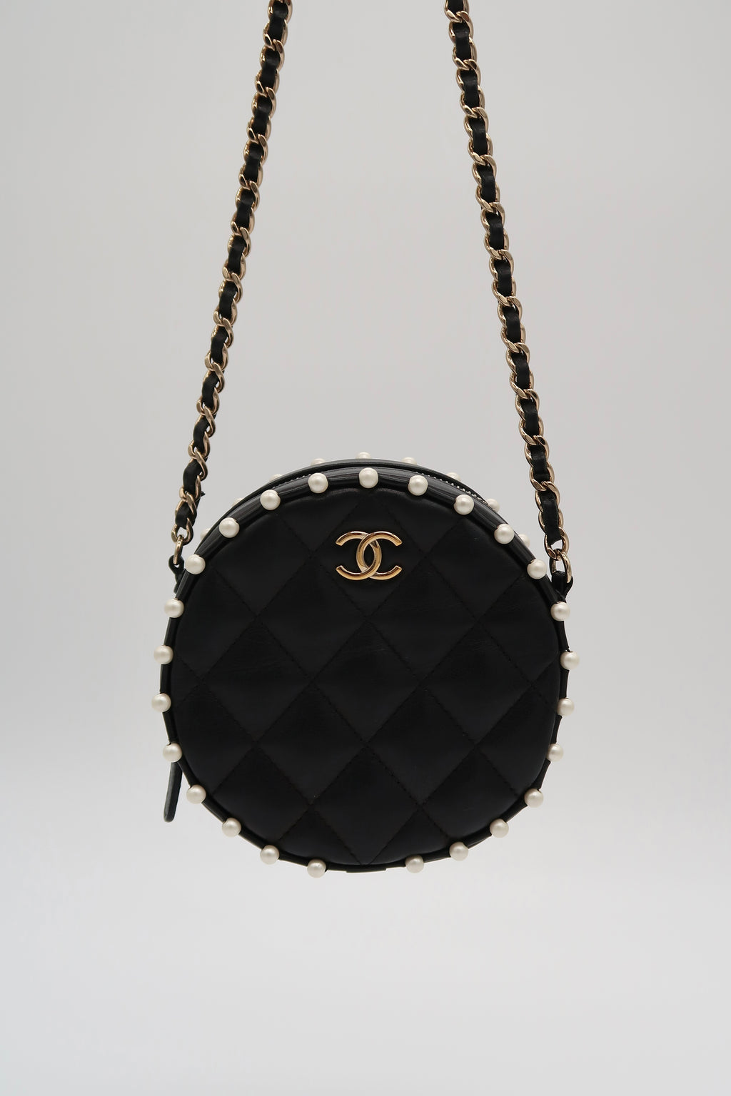 Chanel Pearl Studded Round Crossbody