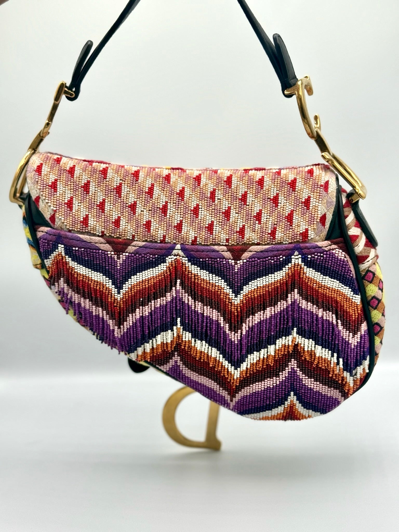Dior Beaded Mini Saddle Bag