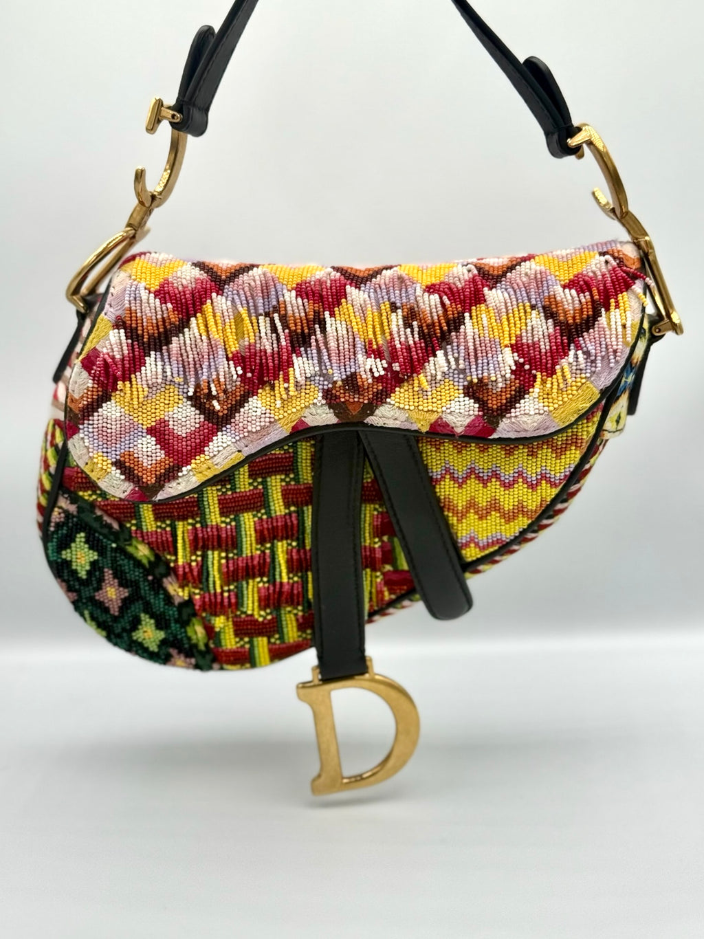 Dior Beaded Mini Saddle Bag