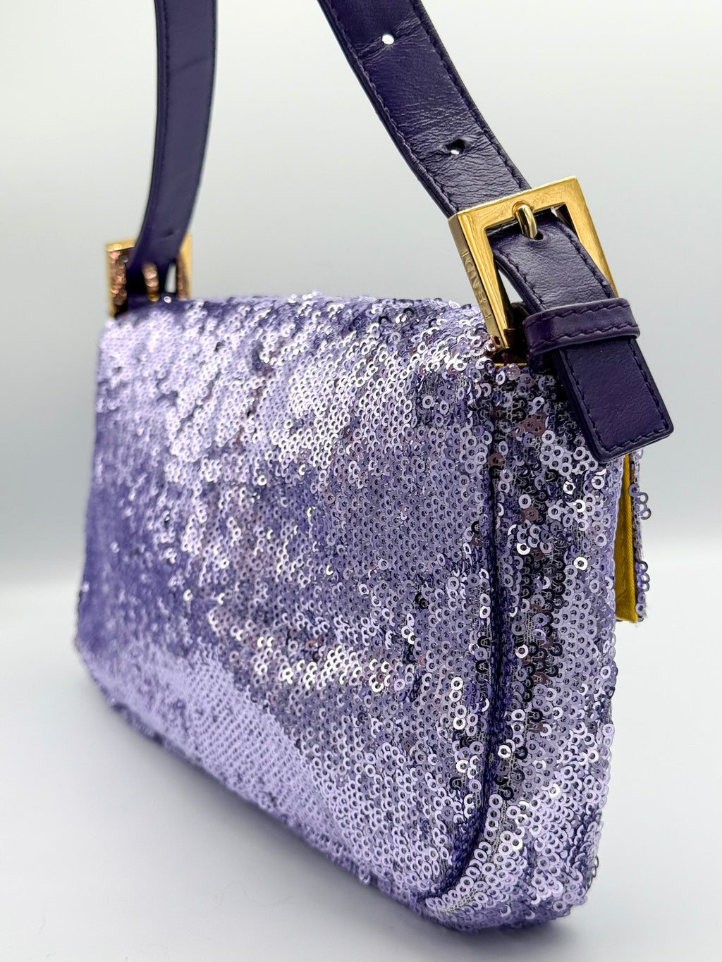 Vintage Fendi Purple Sequin Baguette, Reworked