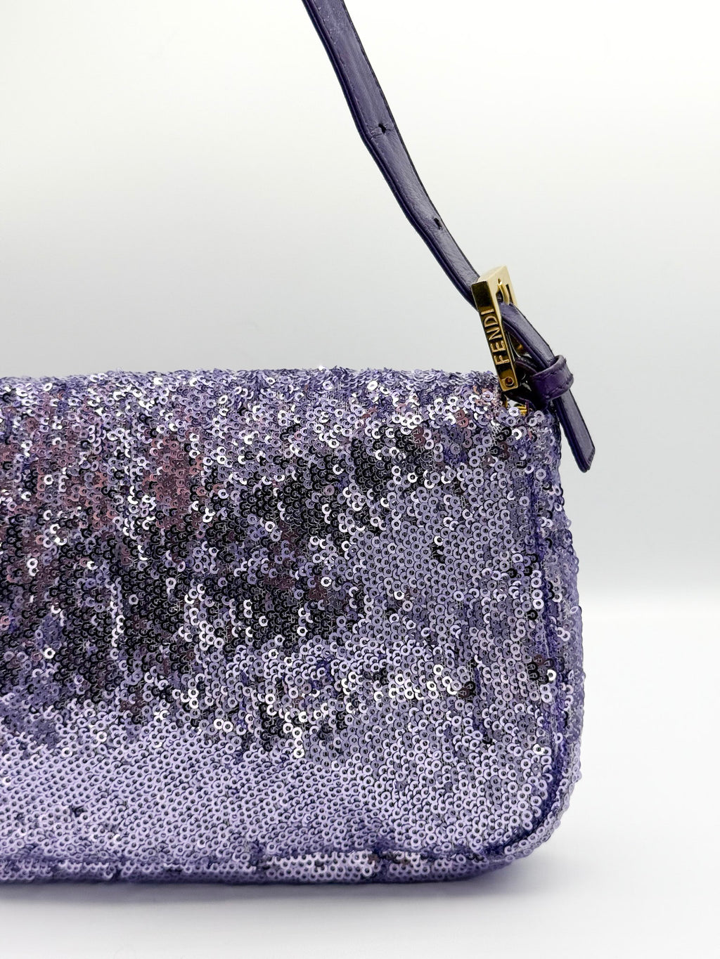 Vintage Fendi Purple Sequin Baguette, Reworked