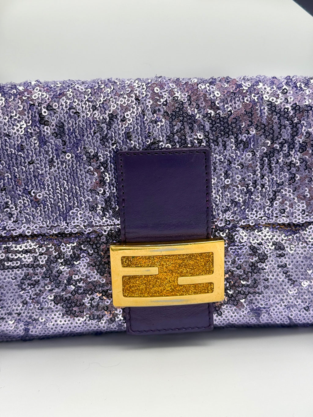 Vintage Fendi Purple Sequin Baguette, Reworked