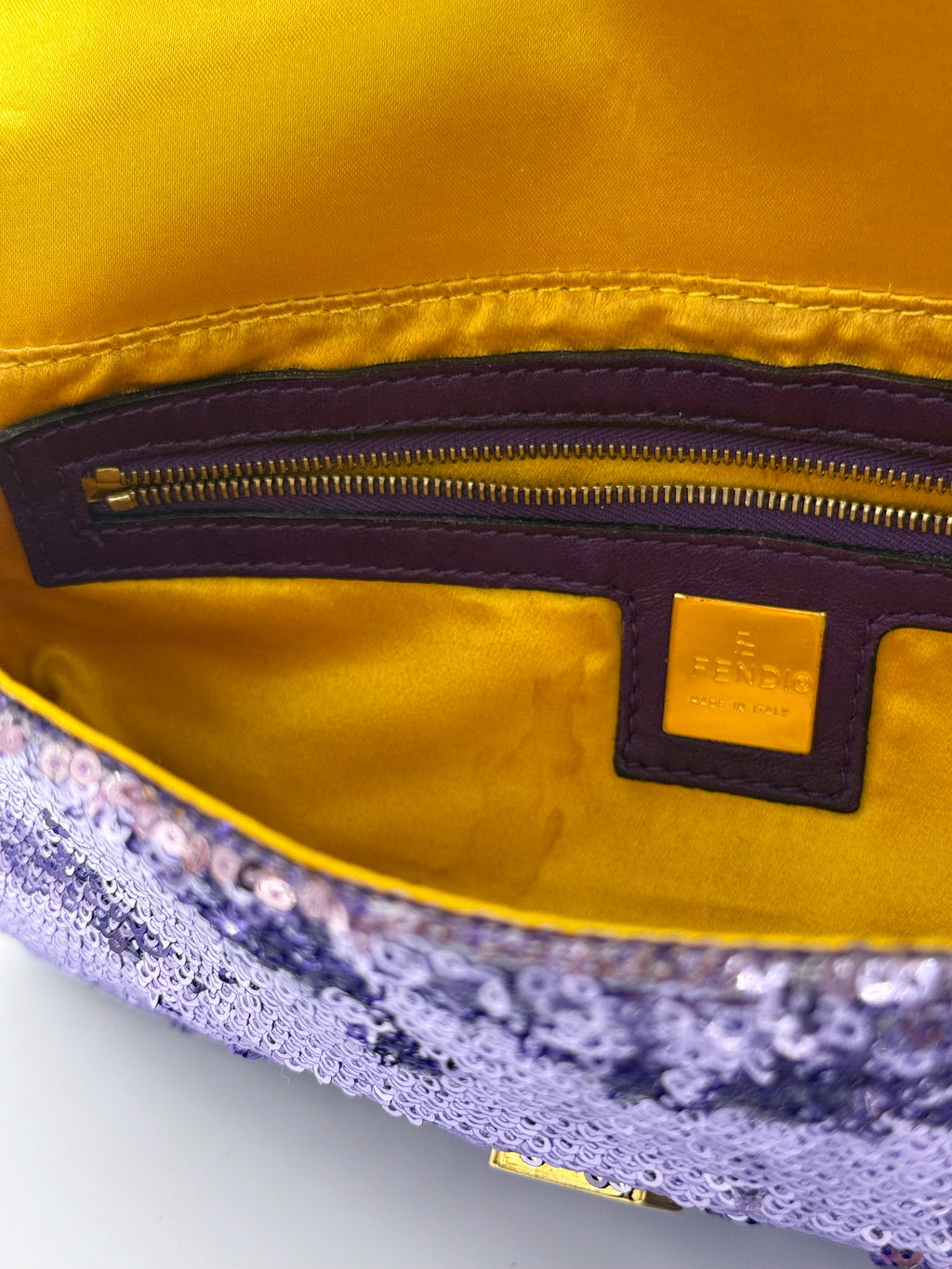 Vintage Fendi Purple Sequin Baguette, Reworked