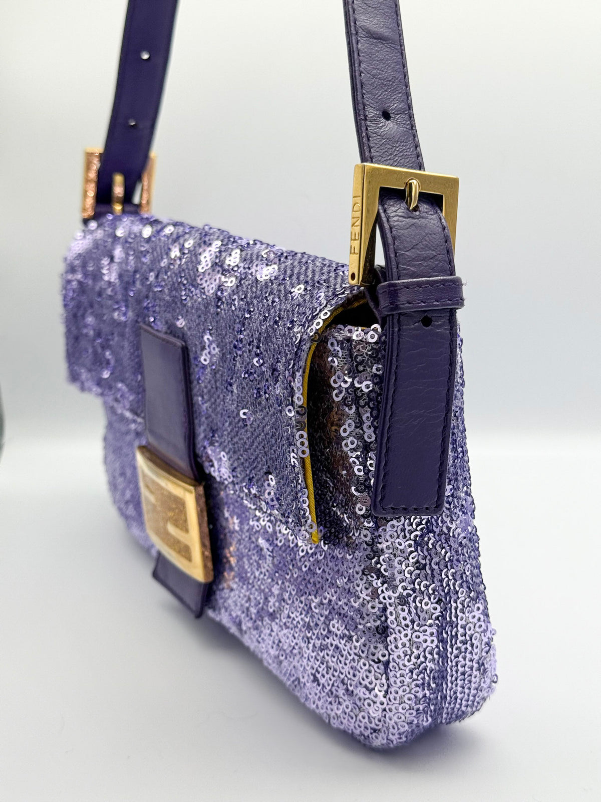Vintage Fendi Purple Sequin Baguette, Reworked